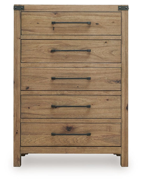 Ridgester - Five Drawer Chest - Light Brown