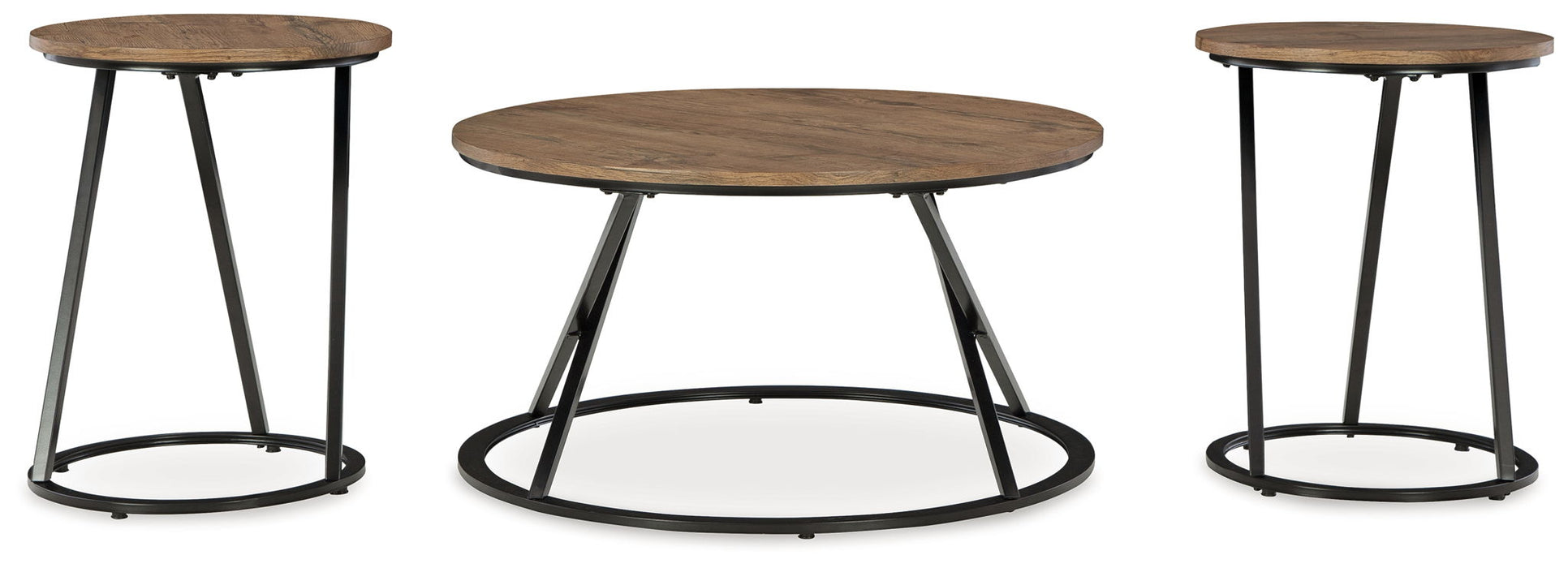 Cassbryn - Occasional Table Set (Set of 3) - Brown / Black
