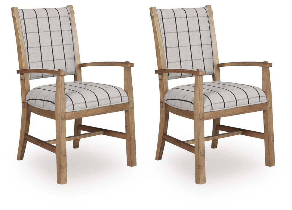 Ridgester - Dining Upholstered Arm Chair (Set of 2) - Light Brown