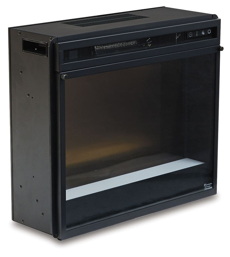 Entertainment Accessories - Fireplace Insert Glass/Stone - Black