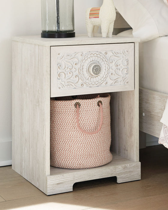 Paxberry - One Drawer Night Stand - Whitewash