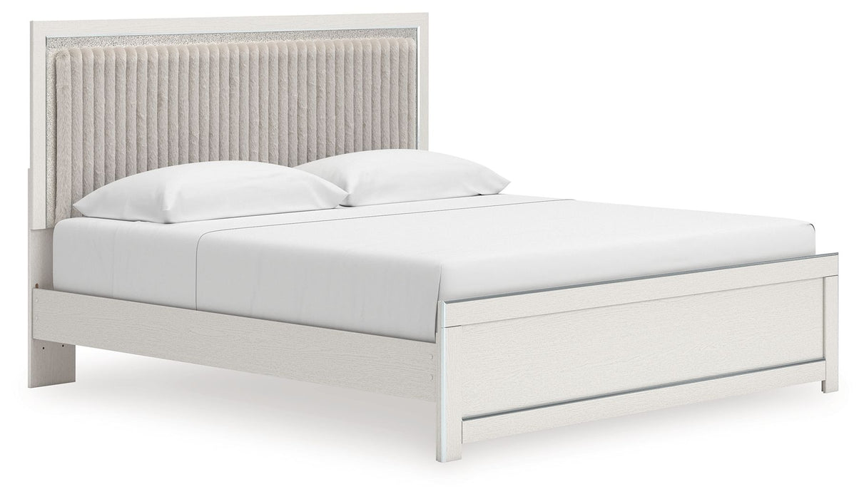 Zuraleus - Upholstered Panel Platform Bed With Roll Slats