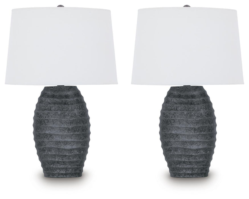 Caronick - Poly Table Lamp (Set of 2) - Antique Silver Finish