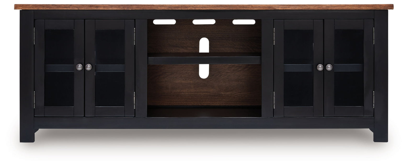 Wildenauer - XL TV Stand With Fireplace Option - Brown / Black