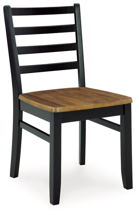 Blondon - Rectangular Drm Table Set (Set of 7) - Brown / Black