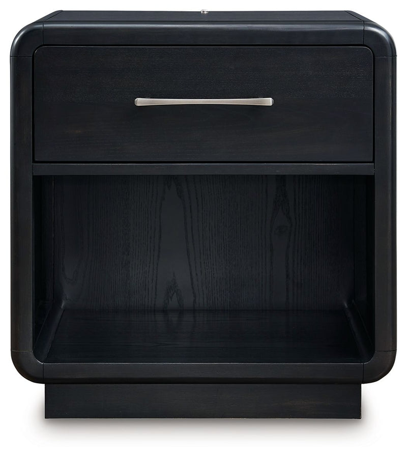 Rowanbeck - One Drawer Night Stand - Black