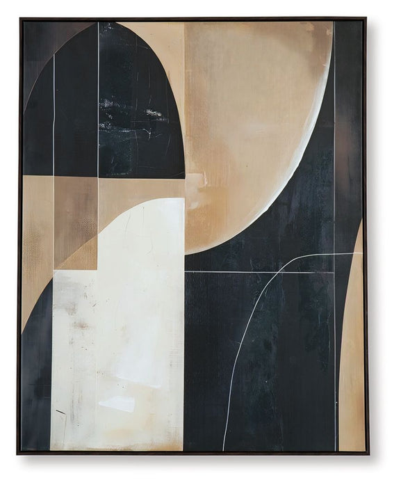 Ewanford - Wall Art - Black / Brown / Tan