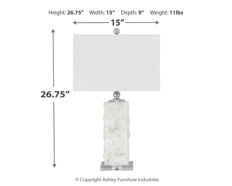 Malise - Alabaster Table Lamp  - White