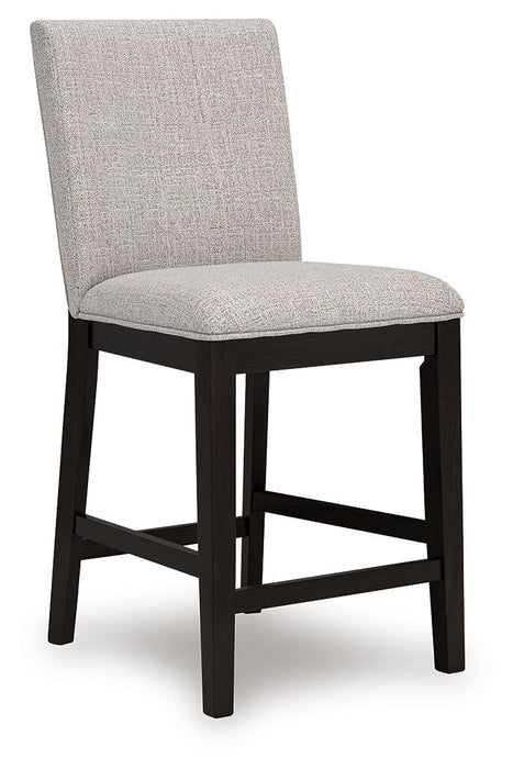Neymorton - 5 Pc. - Rectangular Dining Room Counter Table, 4 Barstools - Dark Grayish Brown
