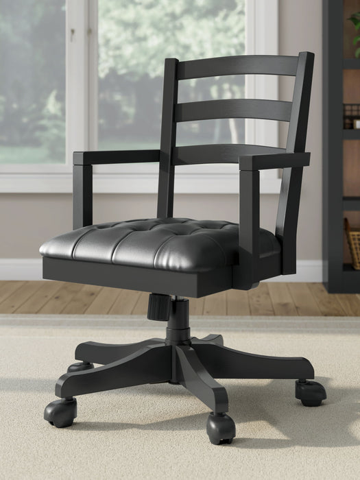 Wildenauer - Home Office Swivel Desk Chair - Brown / Black