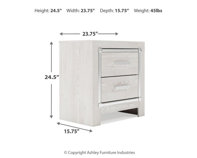 Altyra - Two Drawer Night Stand - White