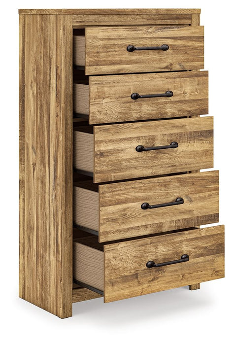 Maystonna - Five Drawer Chest - Brown