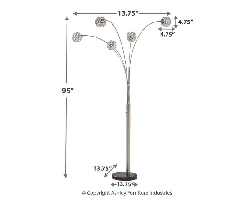 Winter - Metal Arc Lamp - Silver Finish