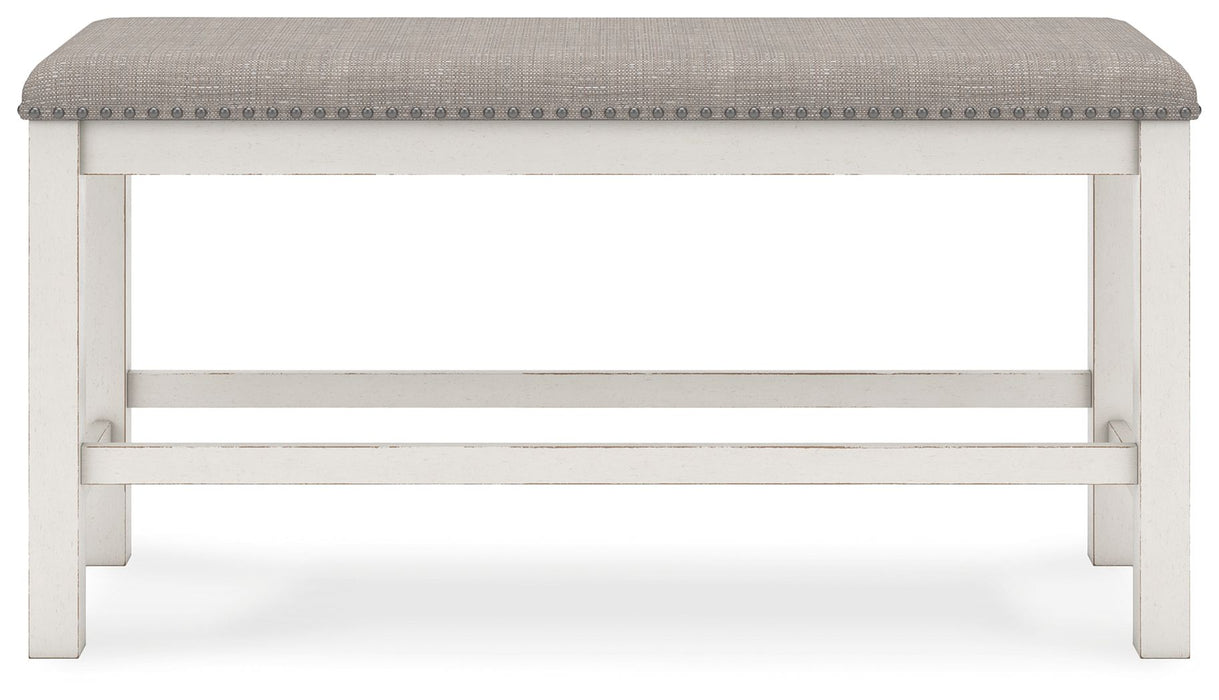 Robbinsdale - Dbl Counter Height Upholstered Dining Bench - Antique White